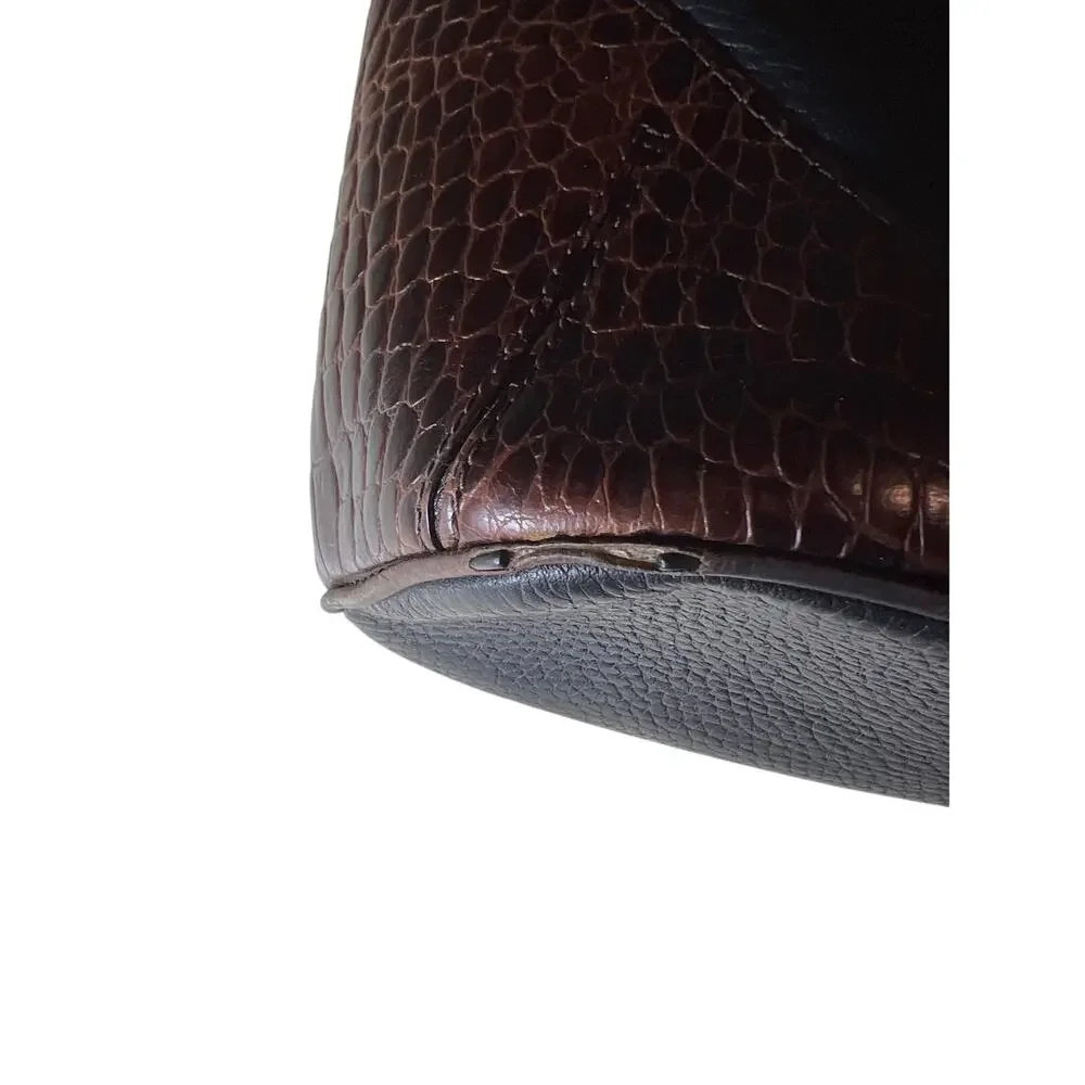 Brighton Classic Brown Croc and Black shoulder bag
